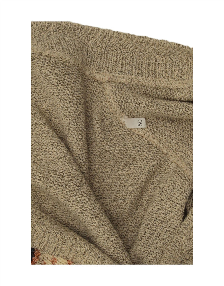 Pulover Cardigan Vintage pentru Barbati IT 50 Medium Gri Geometric