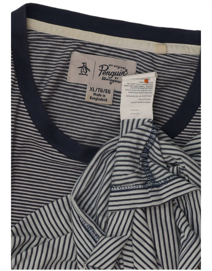 PENGUIN Tricou înalt pentru bărbați Top XL bleumarin, bumbac cu dungi