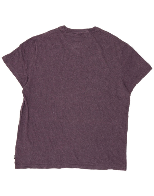 Superdry Mens T-Shirt Top 2XL Purple Cotton