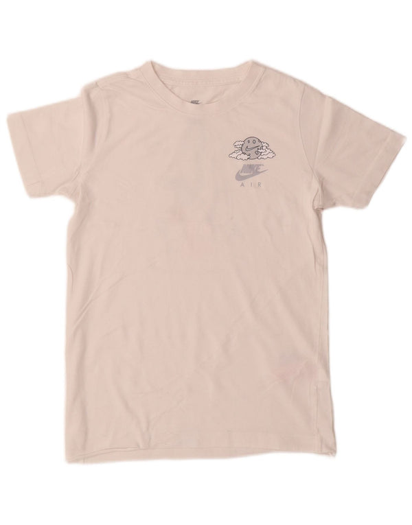 Tricou grafic Nike pentru băieți Top 10-11 ani Bumbac alb mediu