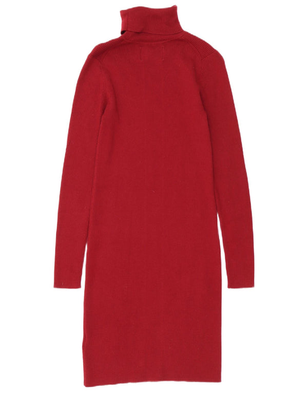 Calvin Klein Jeans Rochie cu pulover grafic pentru femei UK 6 XS Bordeaux Poliamidă