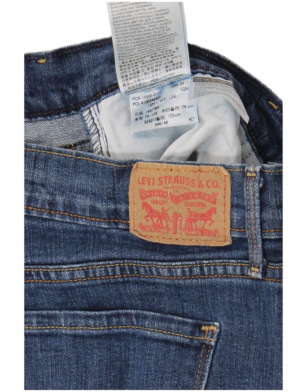 Blugi drepti 505 pentru femei Levi's W31 L32 Bumbac albastru