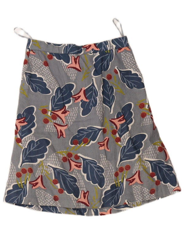 White Stuff Fusta A-Line pentru femei UK 8 Small W28 Gri Floral Linen