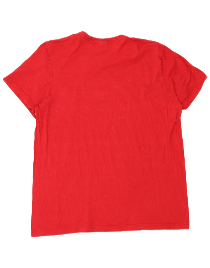 Tricou grafic pentru bărbați Adidas Top, bumbac roșu mediu