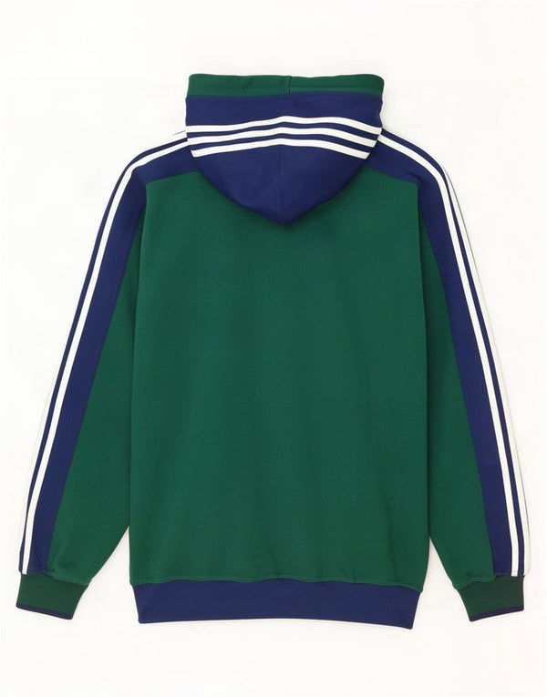 Pulover Adidas pentru bărbați, cu fermoar, Marea Britanie 42/44 Poliester color bloc verde mare