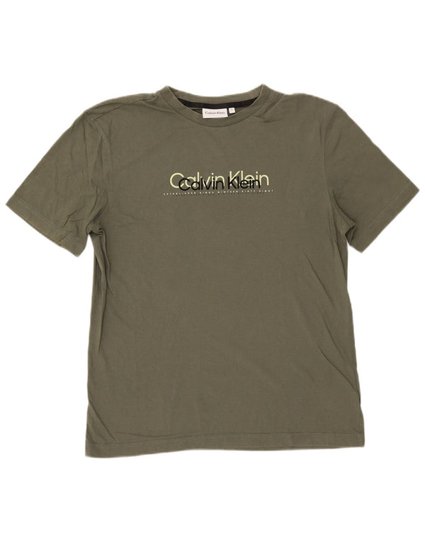 Tricou grafic Calvin Klein pentru bărbați Top Medium Khaki Bumbac