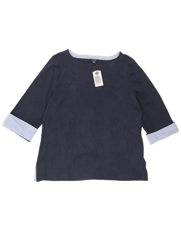 Top pentru femei Nautica cu mâneci 3/4 UK 20 2XL, albastru bleumarin, bumbac color bloc