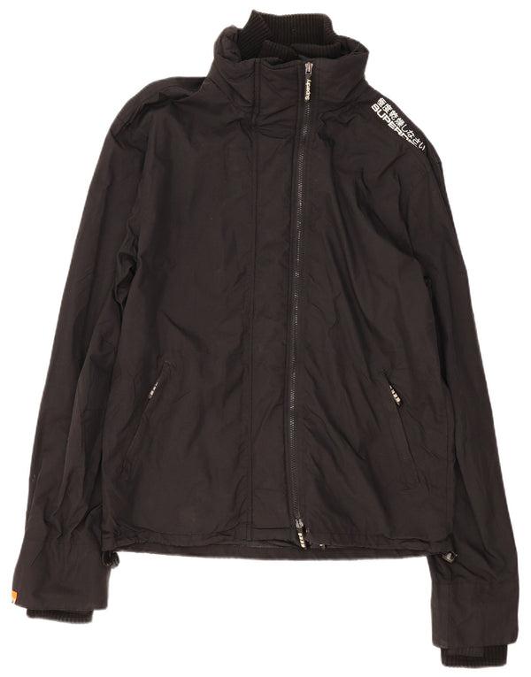 Jachetă de ploaie grafică Superdry pentru bărbați UK 44 2XL poliester negru