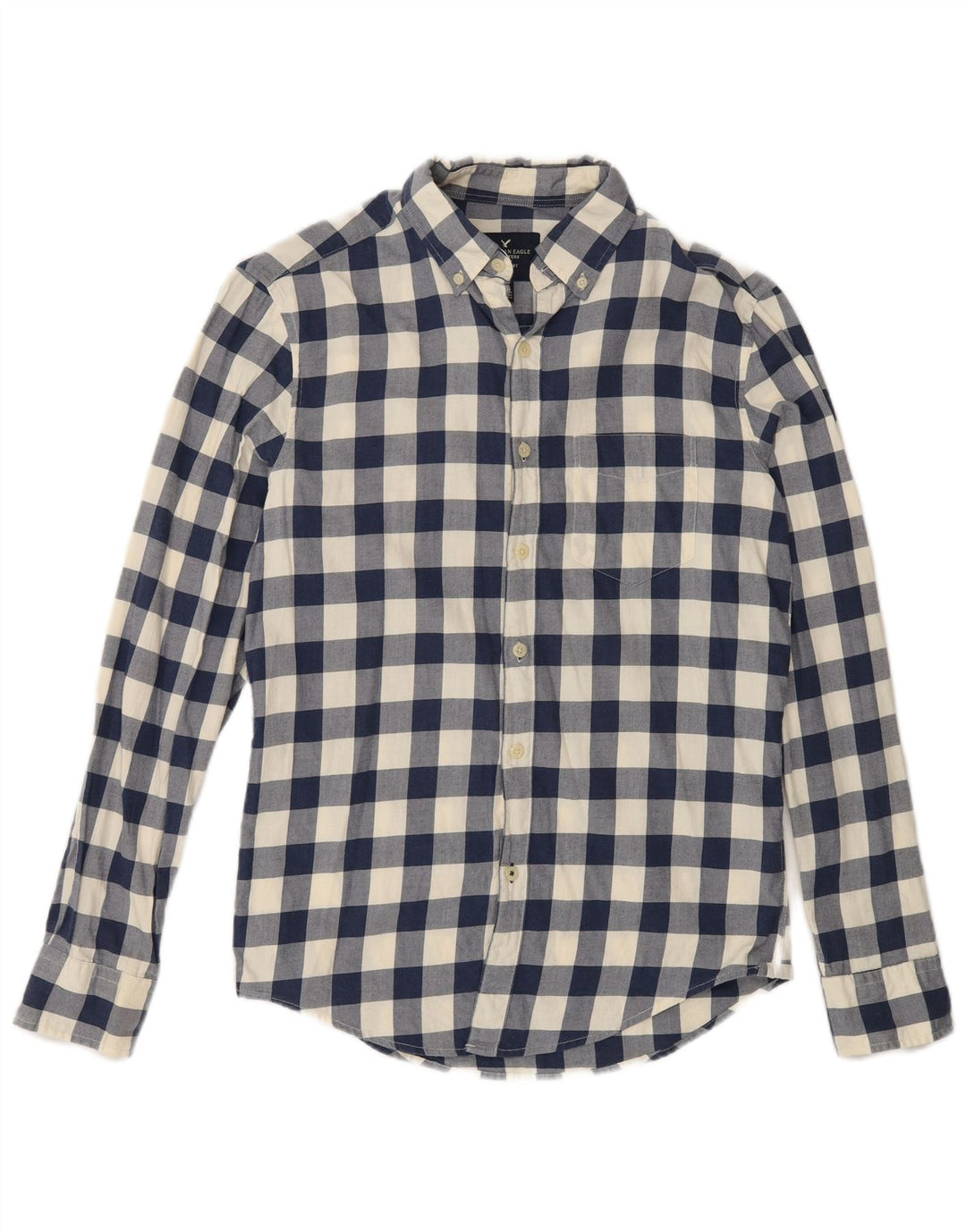 Cămașă pentru bărbați American Eagle Classic Fit XS, albastru marin, bumbac vichy