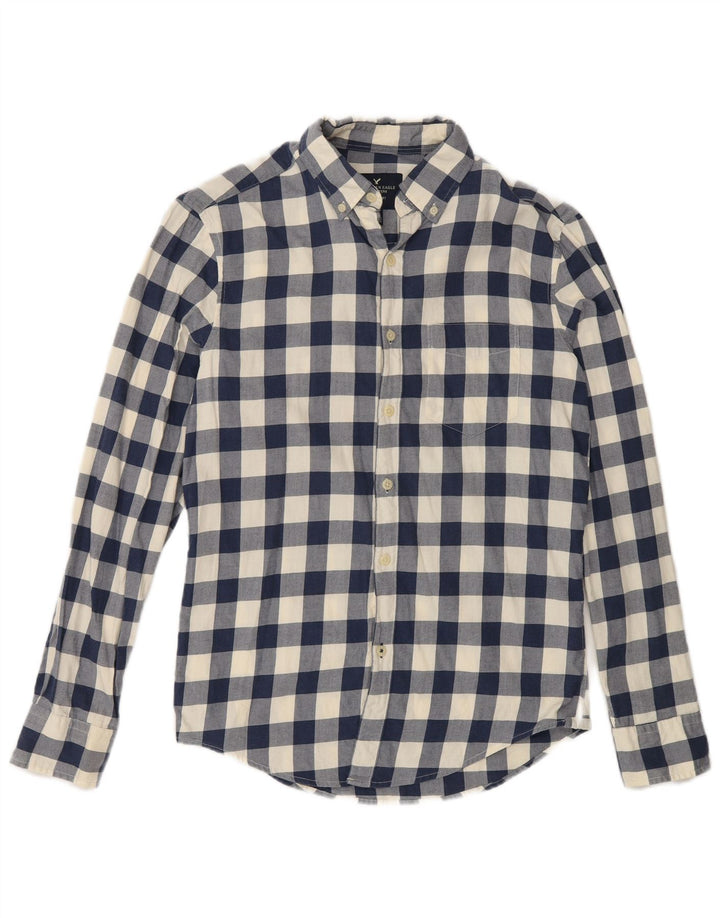 Cămașă pentru bărbați American Eagle Classic Fit XS, albastru marin, bumbac vichy