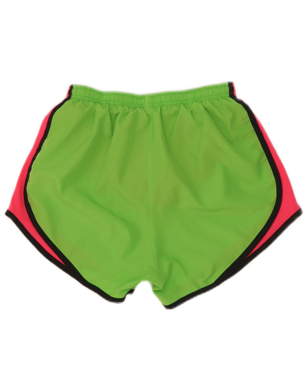 Pantaloni scurți sport Nike Dri Fit pentru femei UK 6 XS, verde, color block