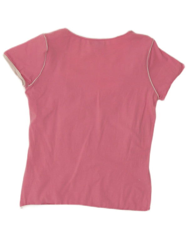 Tricou grafic Colmar pentru femei Slim Fit Top UK 16 Logo mare din bumbac roz