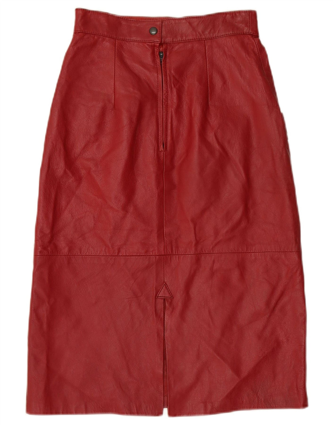 Fusta din piele cu talie înaltă pentru femei VINTAGE W24 XS Burgundy