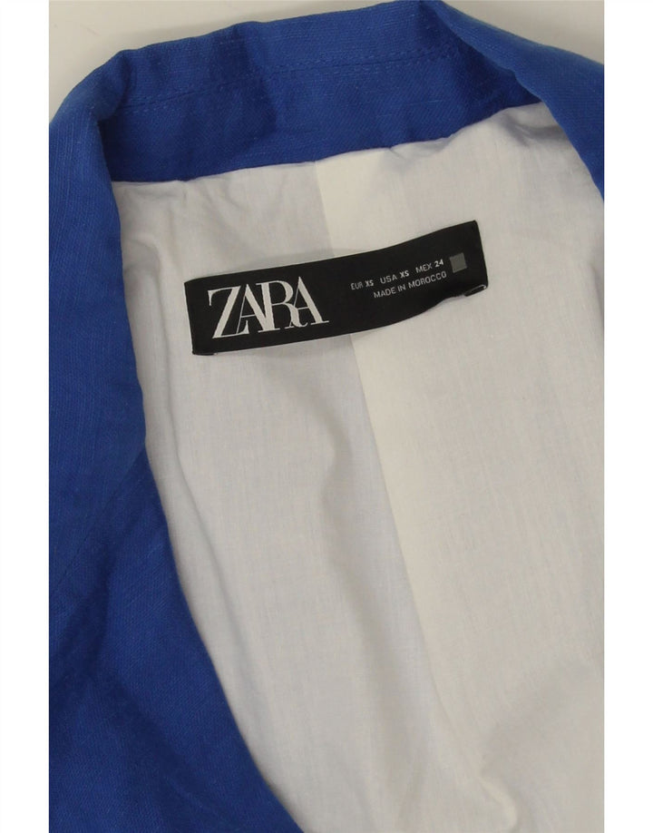 Jachetă blazer supradimensionată pentru femei Zara UK 6 XS Blue Lyocell