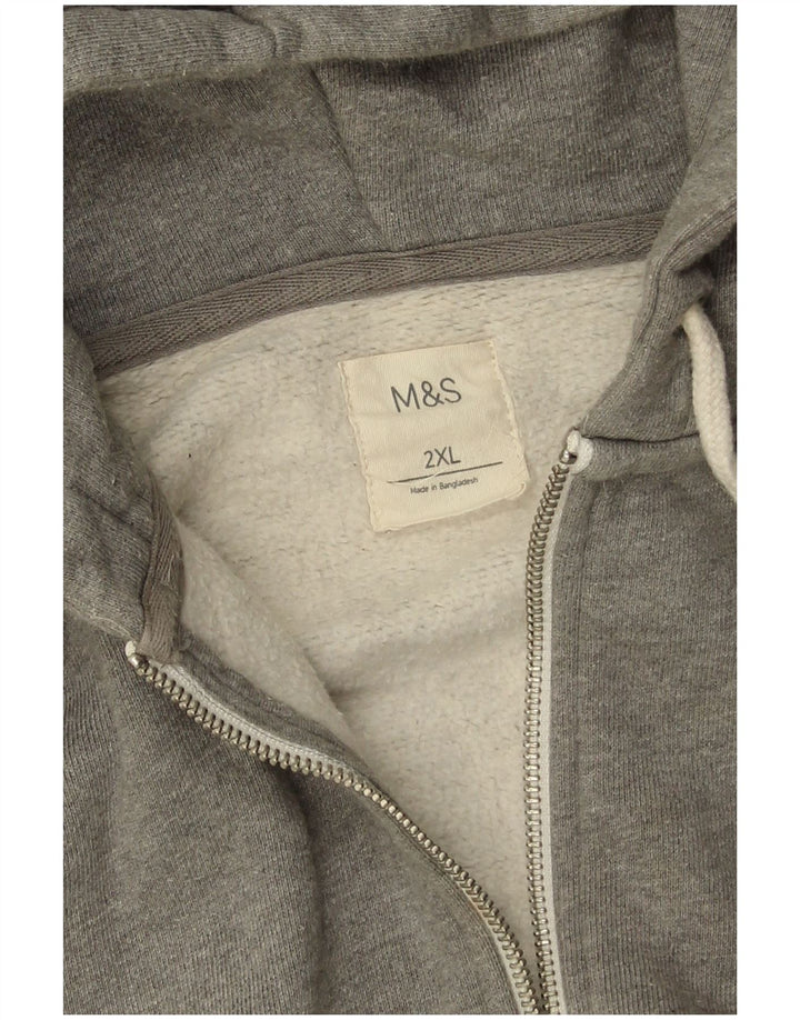 Pulover pentru bărbați Marks & Spencer, cu fermoar, bumbac gri 2XL