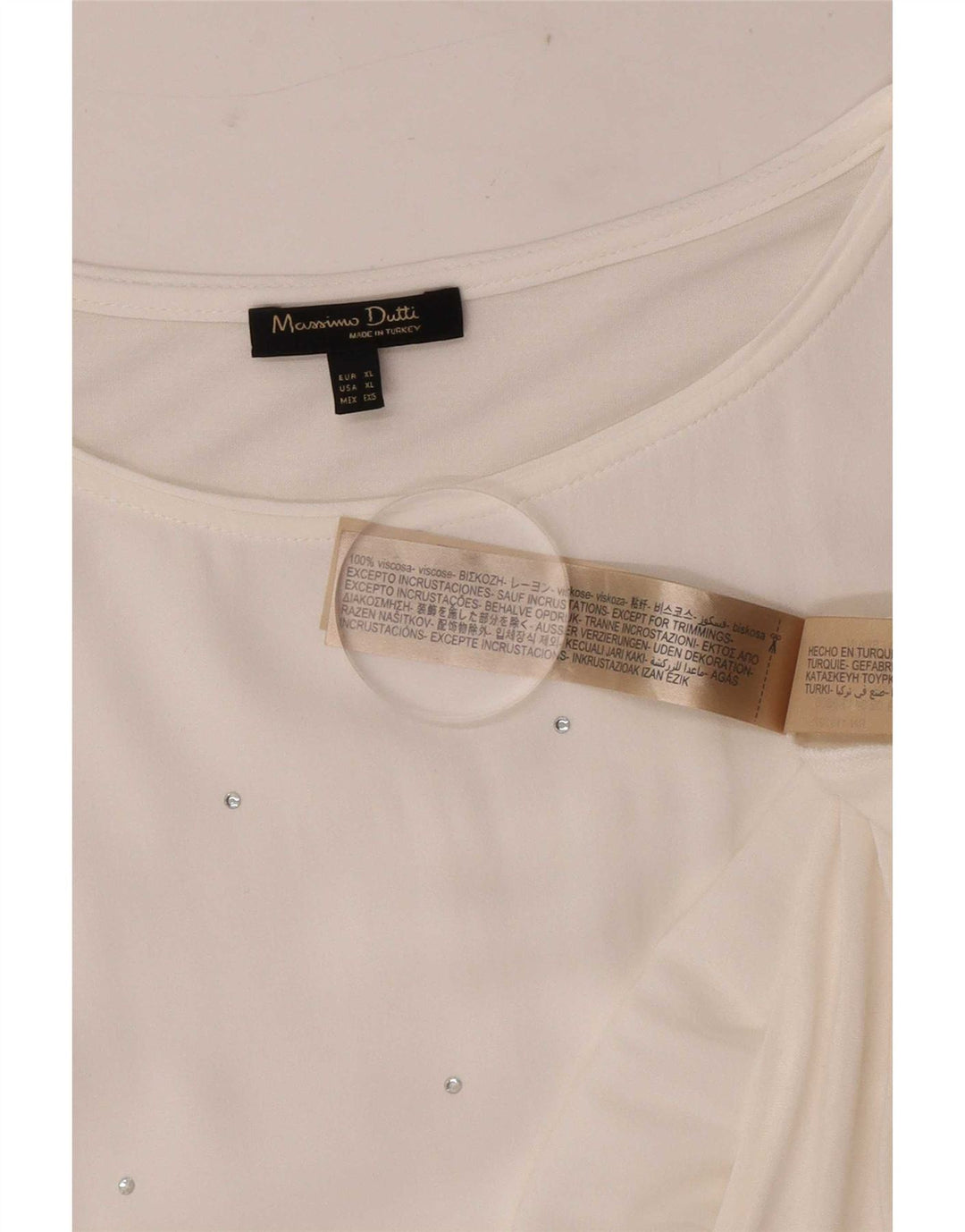 Bluză Massimo Dutti pentru femei, UK 18 XL, viscoză albă