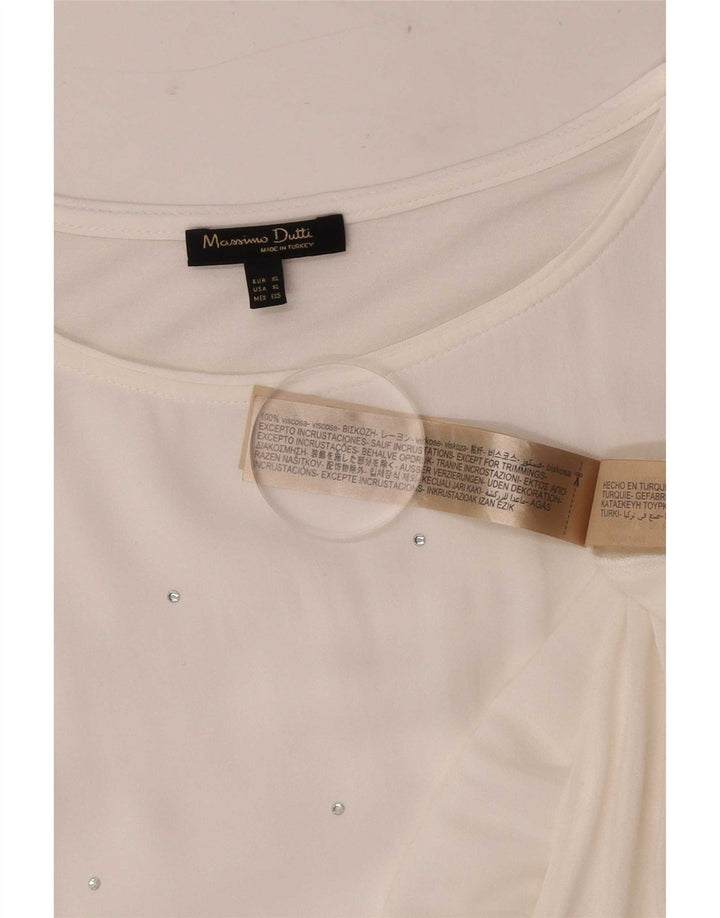 Bluză Massimo Dutti pentru femei, UK 18 XL, viscoză albă