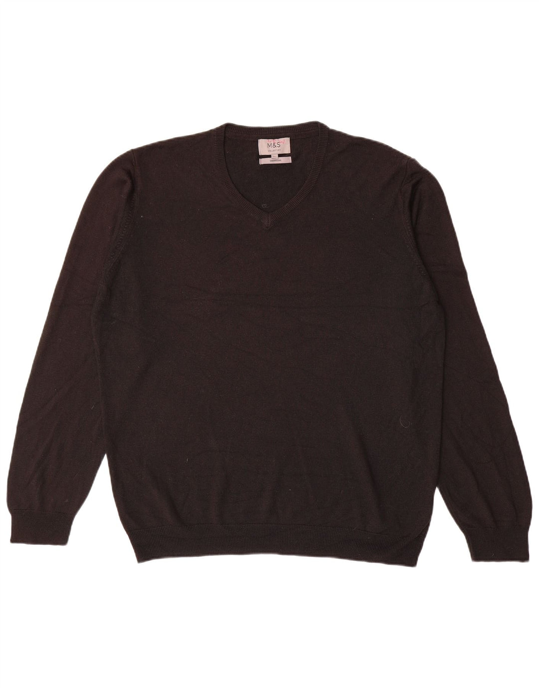Pulover pentru bărbați Marks & Spencer, cu decolteu în V, XL, acrilic negru