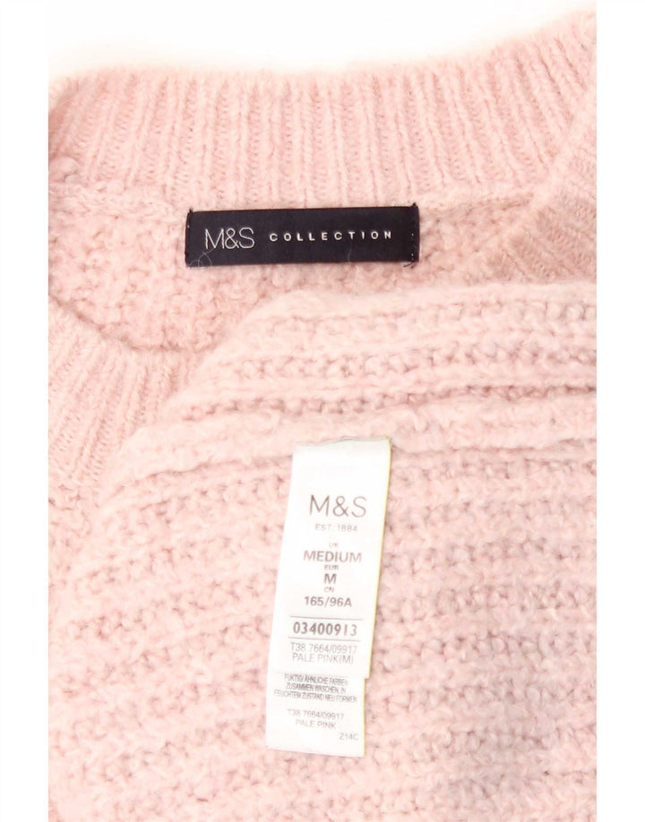 Marks & Spencer Pulover supradimensionat pentru femei cu decolteu rotund UK 14 Roz mediu