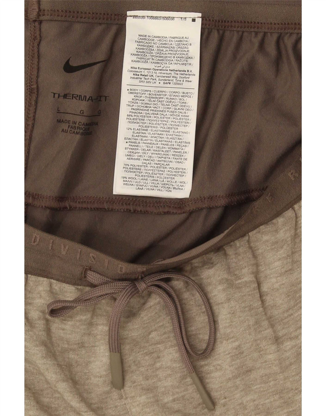 Pantaloni de trening Nike Therma-Fit pentru bărbați, mari, gri, poliester cu pături