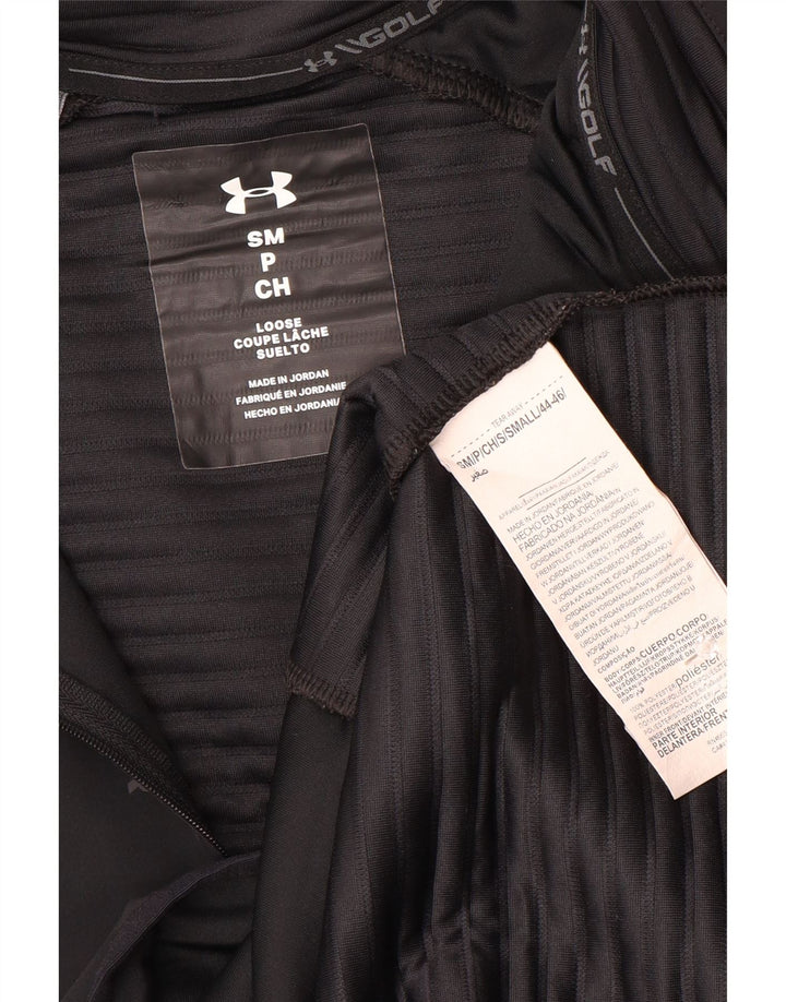 Top de trening Under Armour pentru bărbați, cu fermoar și gât, poliester negru