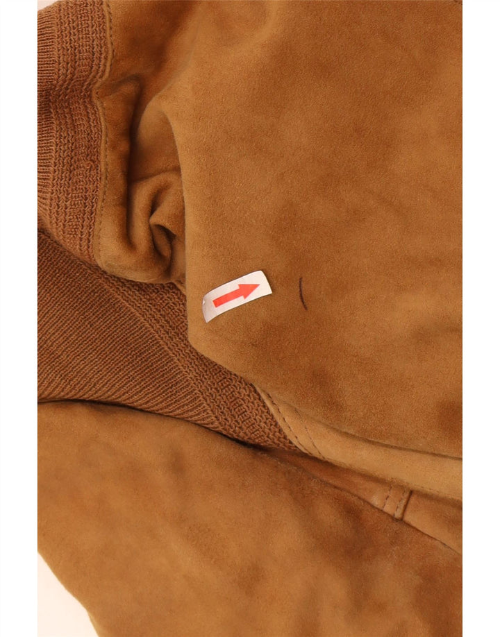 Bomber Vintage pentru bărbați din piele intoarsa UK 38 Medium Brown Leather