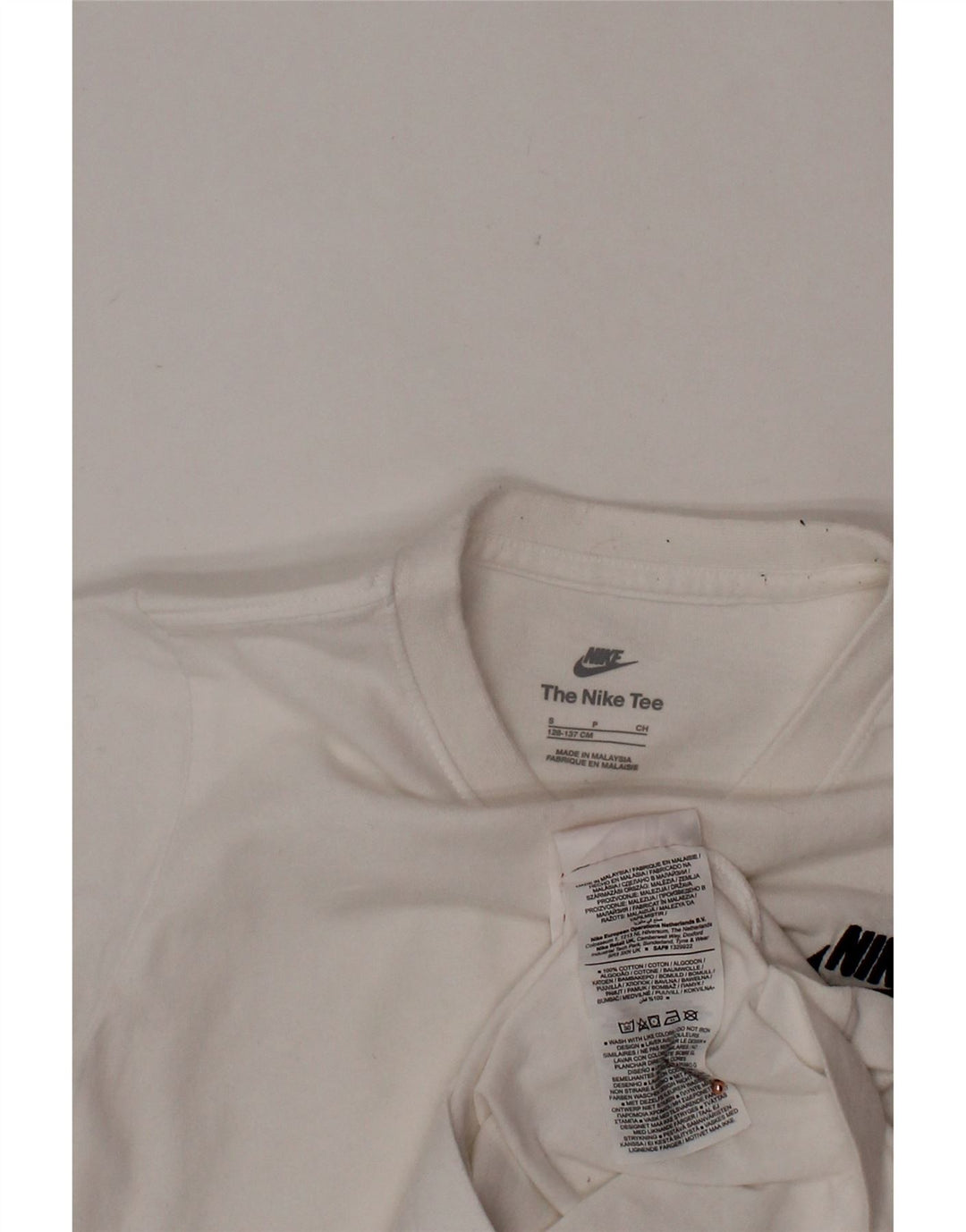 Tricou Băieți NIKE Top 8-9 Ani Mic Bumbac Alb