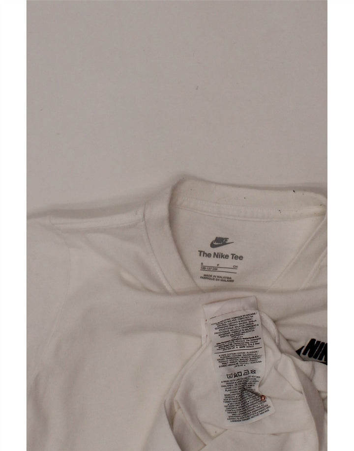 Tricou Băieți NIKE Top 8-9 Ani Mic Bumbac Alb