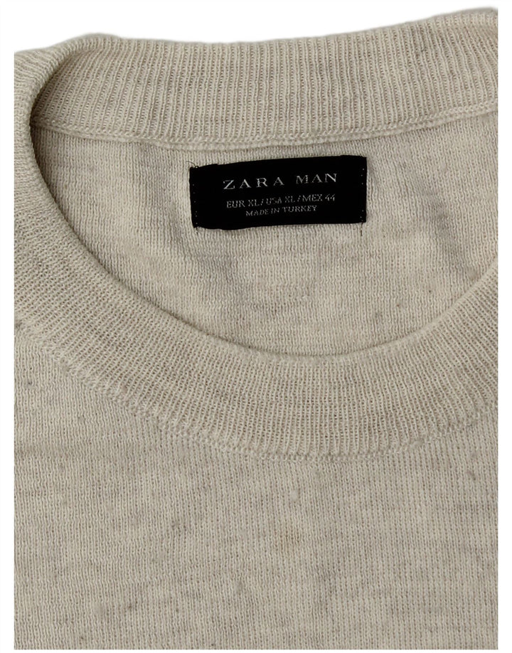Pulover pentru bărbați Zara, cu gât crew, XL, gri