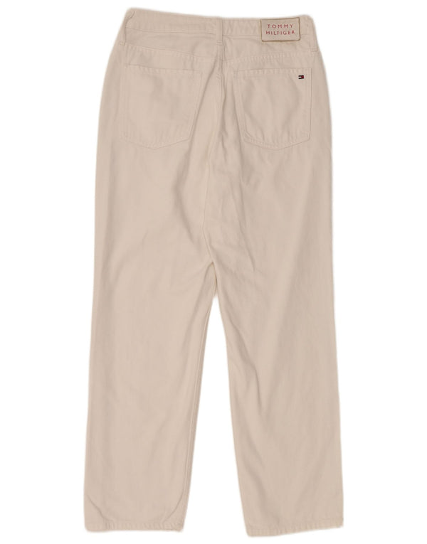 TOMMY HILFIGER Blugi drepți distressed pentru femei W29 L28 Bumbac alb