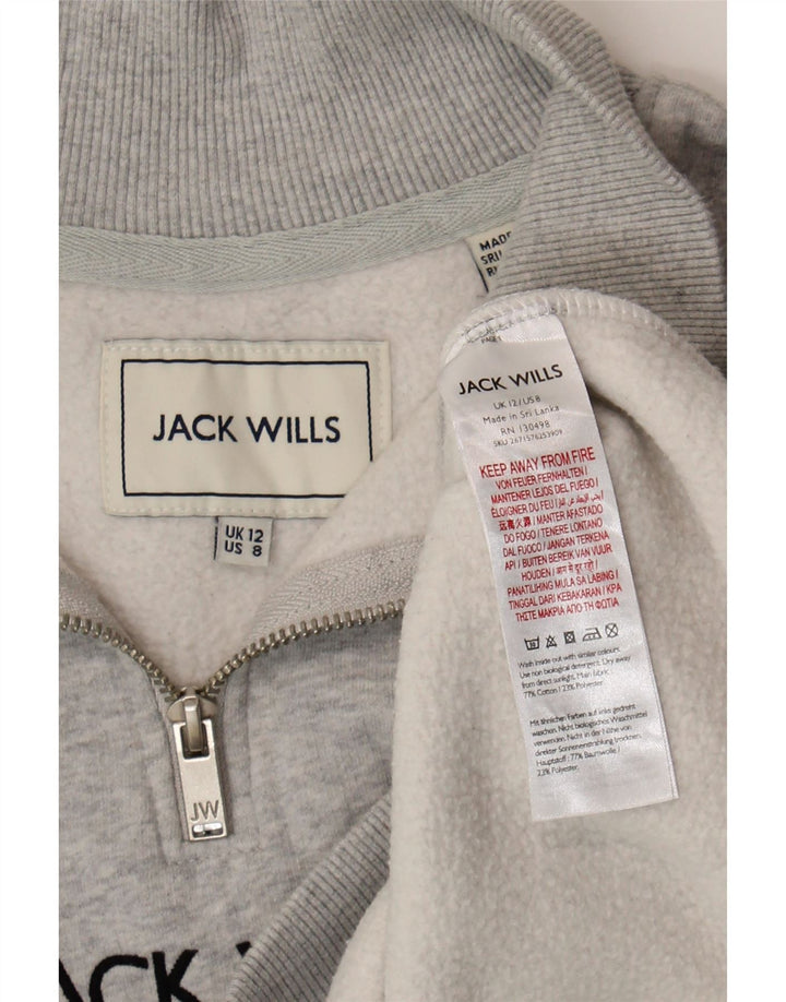 Pulover pentru femei Jack Wills cu grafic supradimensionat UK 12 Gri mediu