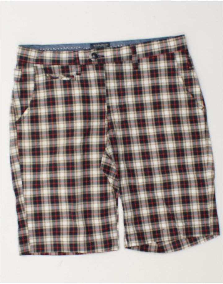 Pantaloni scurți chino pentru bărbați Woolrich W31, bumbac cu carouri multicolore medii