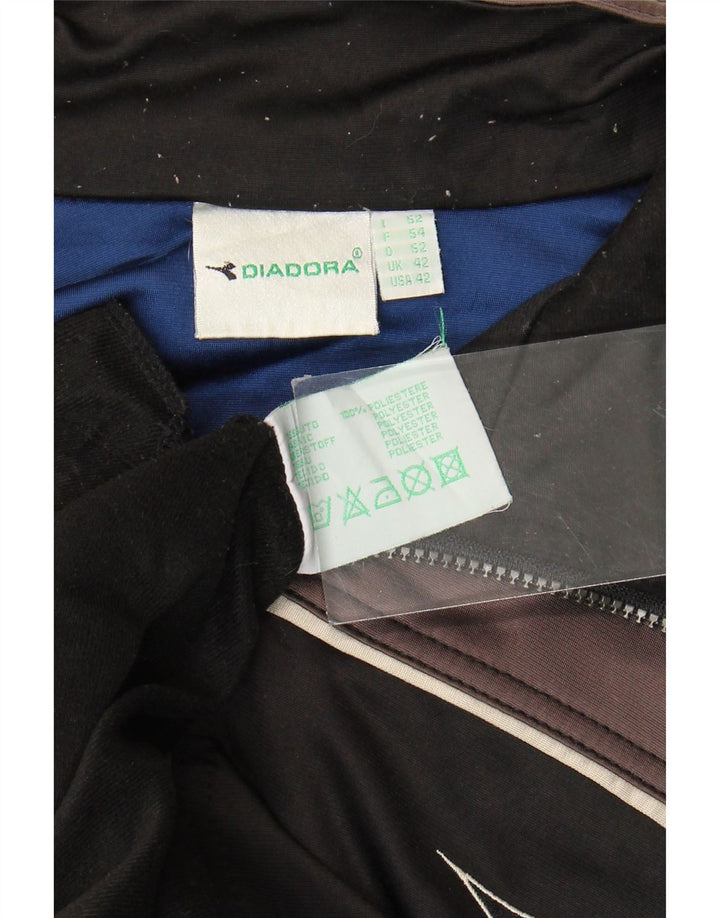 Jachetă de trening grafică pentru bărbați Diadora UK 42, mare, negru, color block
