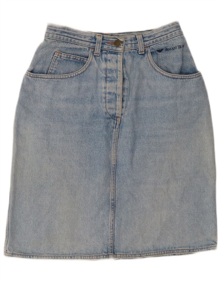 Fusta de denim cu talie înaltă pentru femei ARMANI IT 44 Medium W24 Albastru