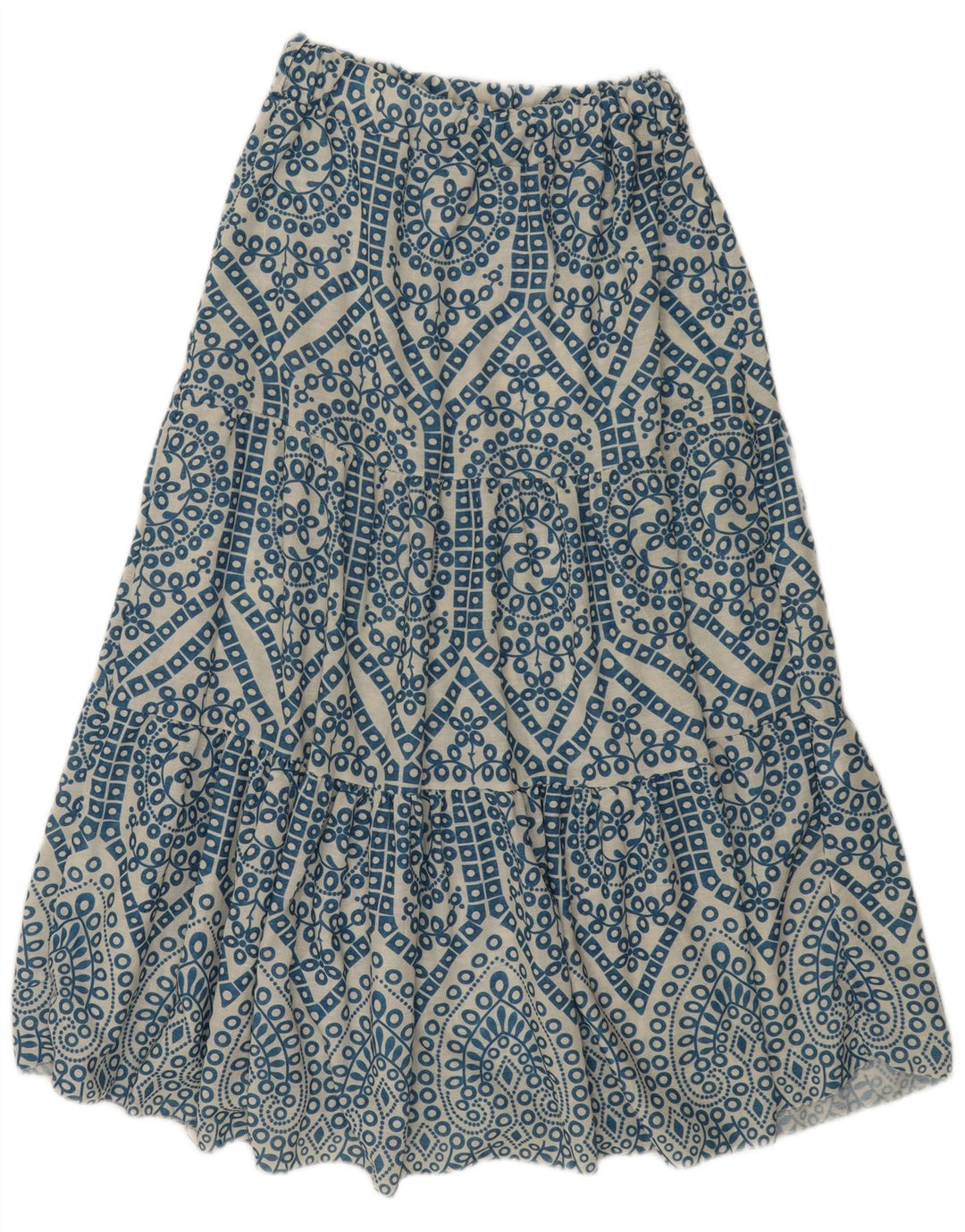 Fusta Maxi Vintage Femei W28 Medium Blue Paisley Viscose