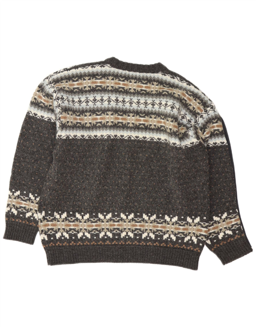 Pulover Lerros pentru bărbați cu gâtul turnat, mare, gri Fair Isle