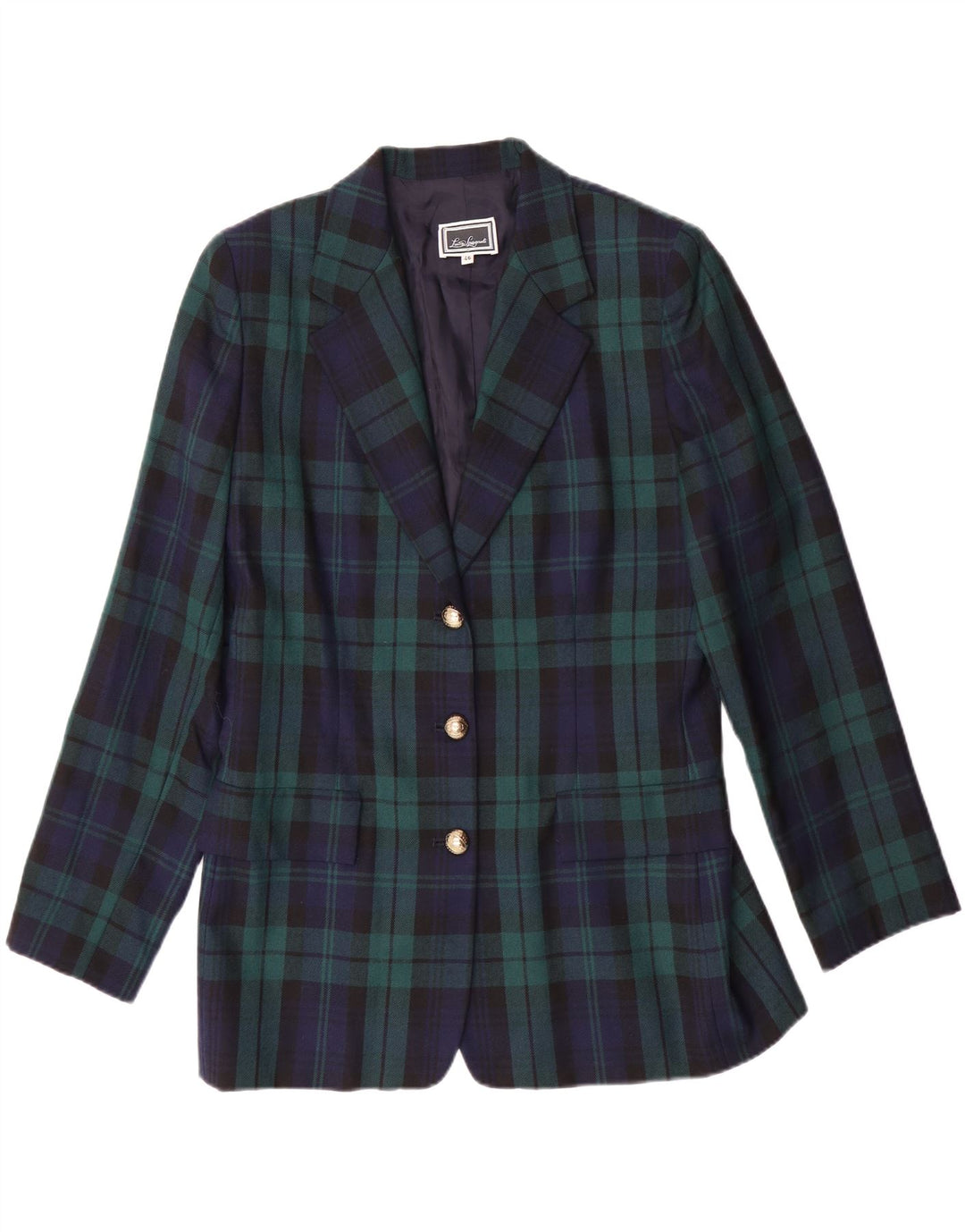 LUISA SPAGNOLI Jachetă Blazer Femei IT 46 Large Green Plaid Classic