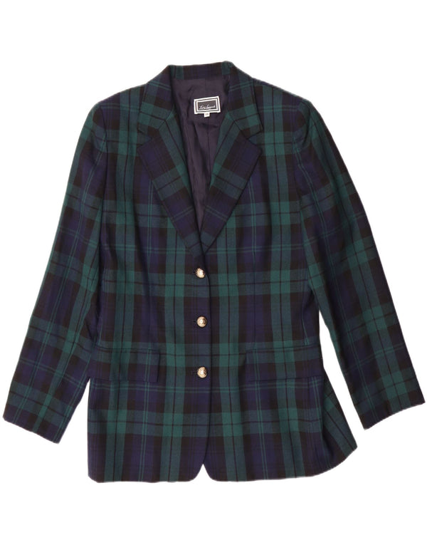 LUISA SPAGNOLI Jachetă Blazer Femei IT 46 Large Green Plaid Classic