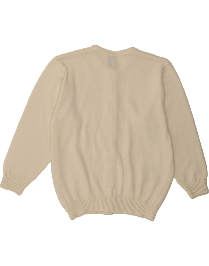 GOLDEN GATE Womens Cardigan Sweater IT 42 Medium White Acrylic Vintage Golden Gate and Second-Hand Golden Gate from Messina Hembry 
