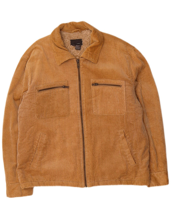 Jachetă Sherpa din velur pentru bărbați Zara UK 44 2XL bumbac bej