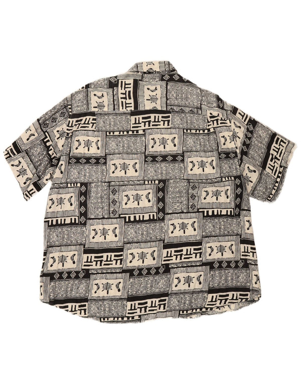 Cămașă cu mânecă scurtă pentru bărbați BOULEE Mărimea 45/46 2XL Negru mozaic viscoză