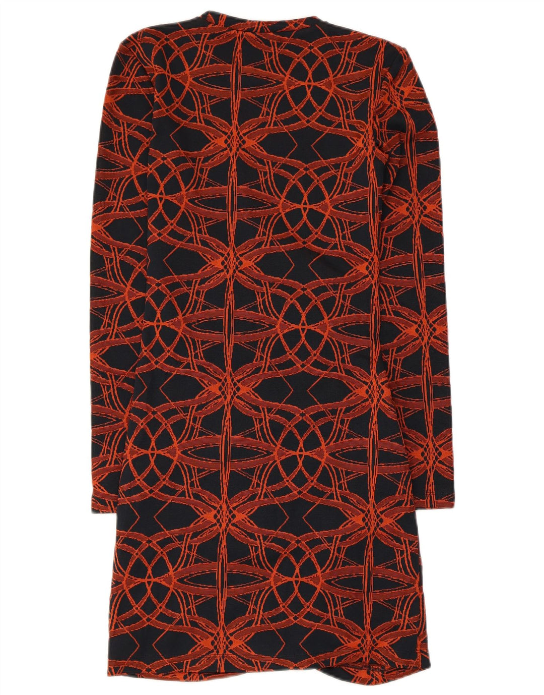 Rochie turnată cu mânecă lungă și model abstract pentru femei Zara UK 8 Mic Negru