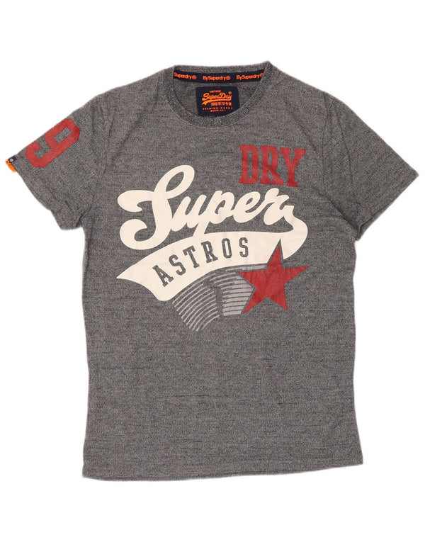 Tricou cu grafic retro Superdry pentru bărbați Top Medium Gri Pete