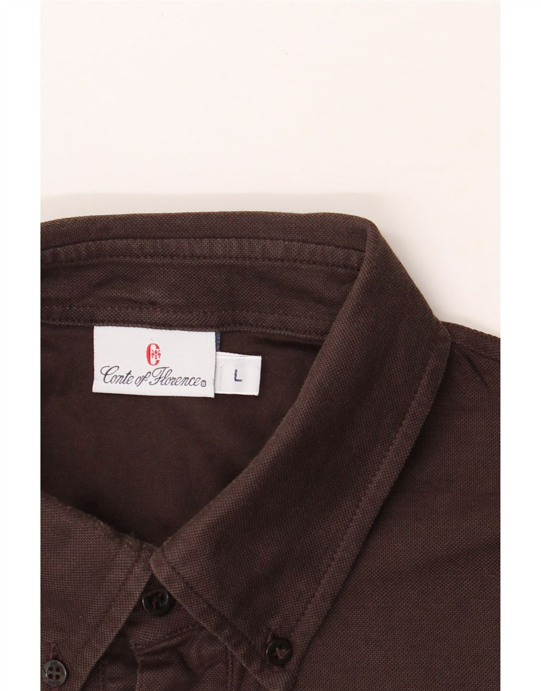 CONTE OF FLORENCE Mens Polo Shirt Large Brown Vintage Conte of Florence and Second-Hand Conte of Florence from Messina Hembry 