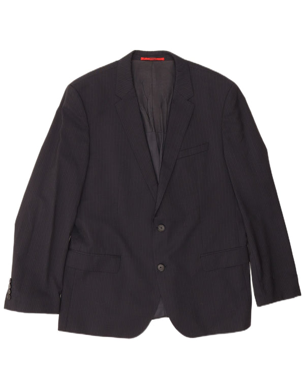 Blazer pentru bărbați Hugo Boss, cu 2 nasturi, Marea Britanie 54 2XL, bleumarin, cu dungi