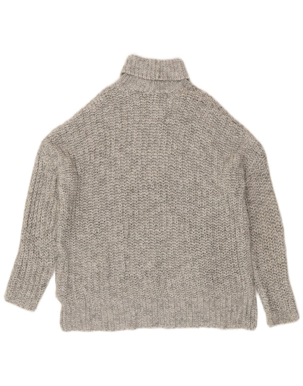 Pulover supradimensionat cu gât rulat Zara pentru femei UK 14 Medium Gri Pete
