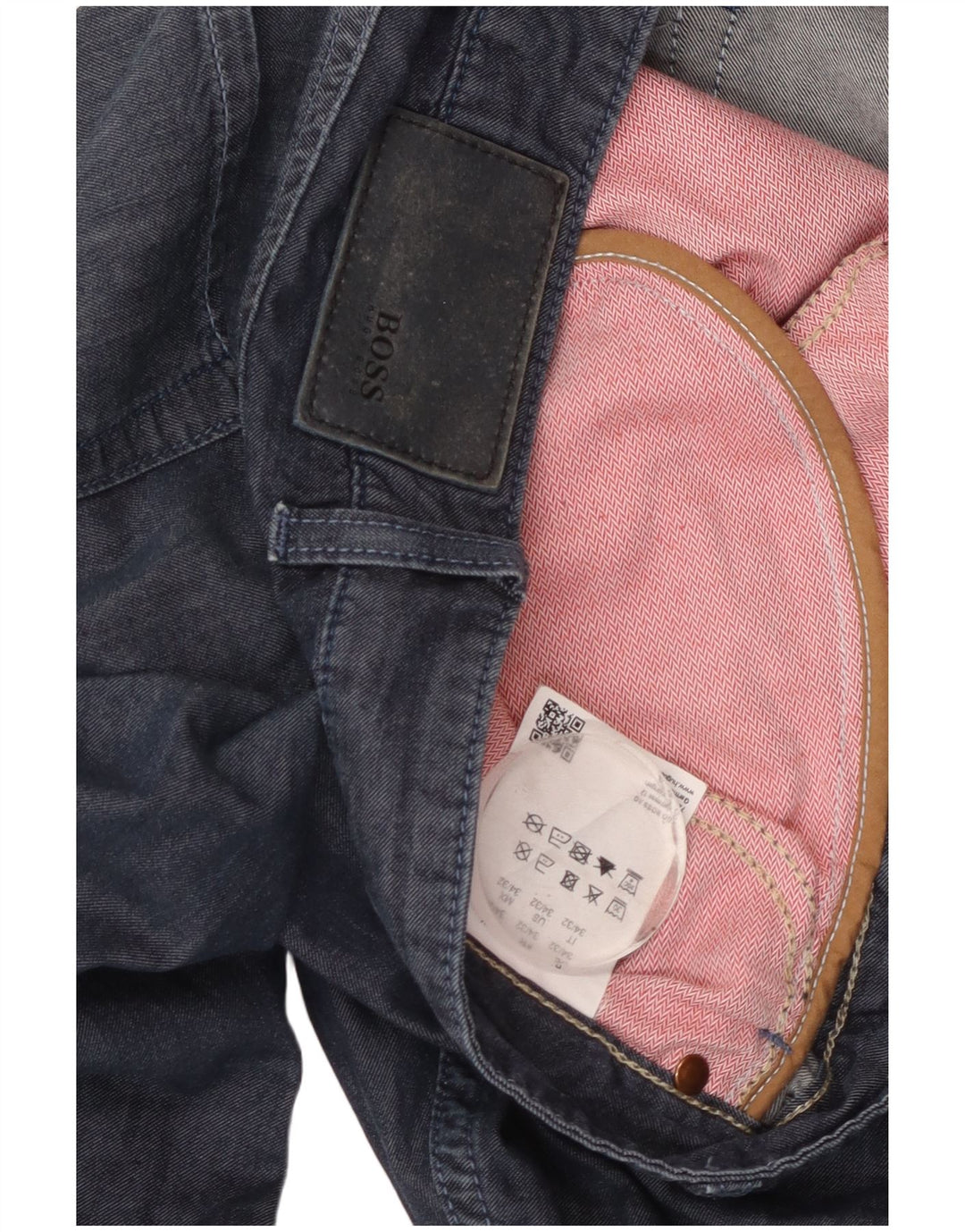 Pantaloni chino drepți pentru bărbați HUGO BOSS L34 L32 bumbac bleumarin