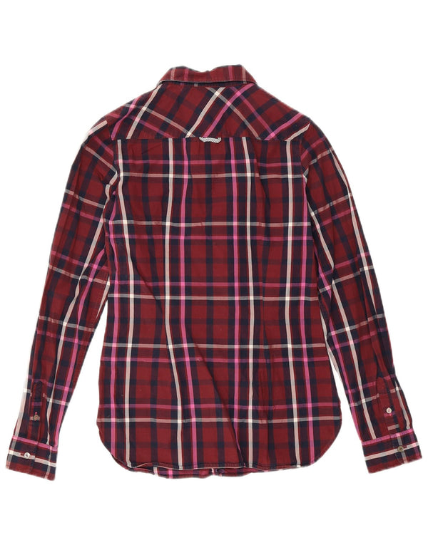 Cămașă pentru femei Tommy Hilfiger US 4 Small Burgundy Check Bumbac
