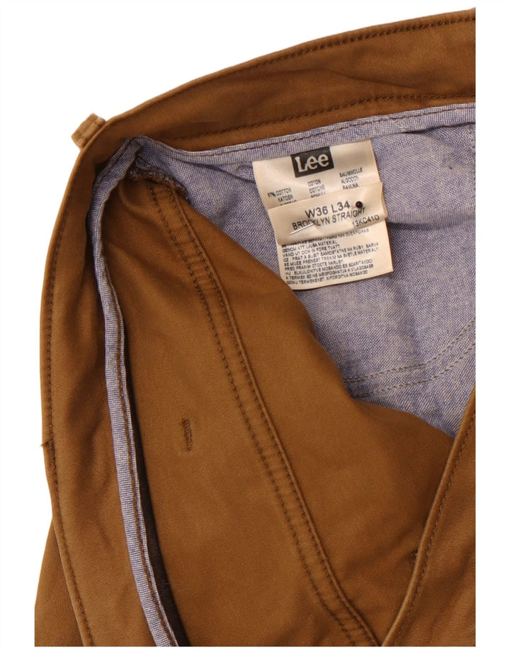 Pantaloni casual drepti pentru bărbați LEE Brooklyn W36 L30 bumbac maro