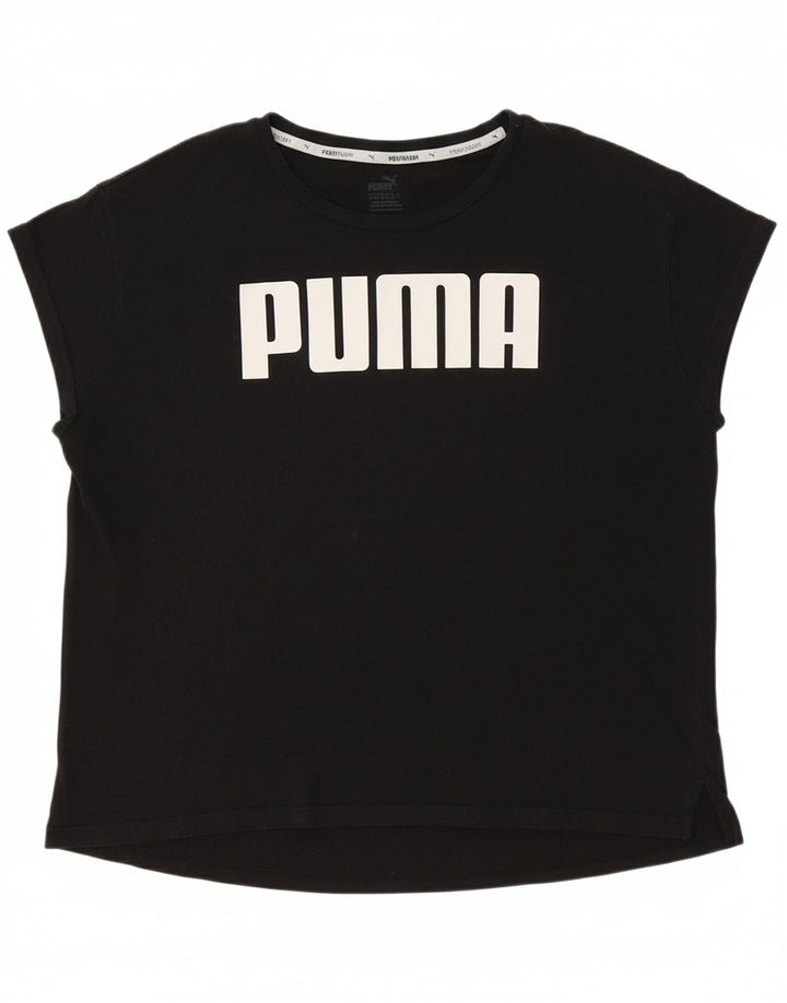 PUMA Womens Oversized Graphic T-Shirt Top UK 16 Large Black